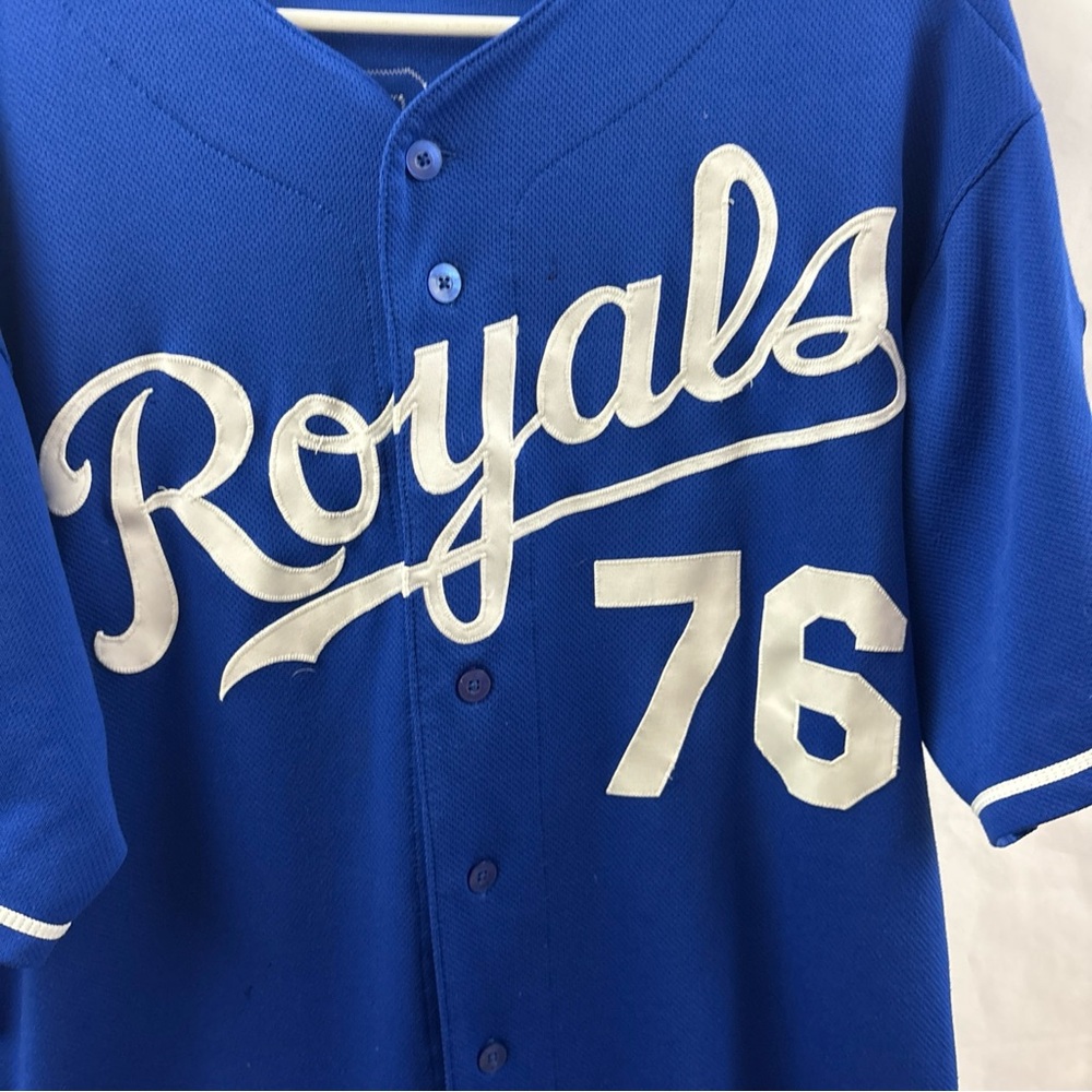 Evan Sisk Kansas City Royals Jersey Men’s Sz 48 Authentic Cool Base MLB Blue XL - Picture 3 of 10
